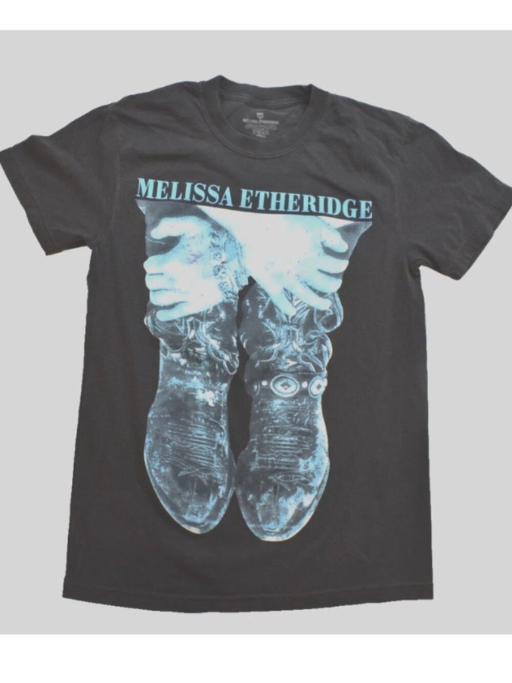 Melissa Etheridge Cowboys Boots Graphic Adult Gray Wash Shirt New Small